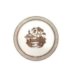 Du Barry Ironstone Brown England Bread Dessert Plate 6 1/4" Wm Adams & Sons VTG